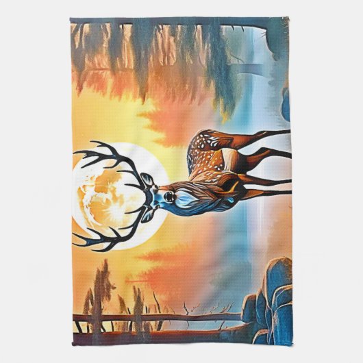 Golden Deer Twilight Peak Theedoek (Verticaal)