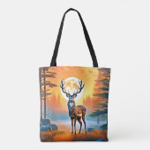 Golden Deer Twilight Peak Tote Bag (Achterkant)