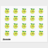 Golden Delicious Apple Face Ronde Sticker (Vel)