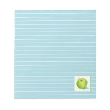 Golden Delicious Green Apple Waterverf Blue Lined
