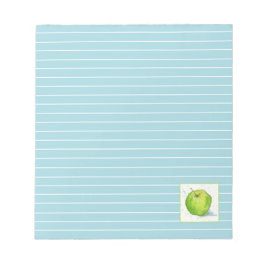 Golden Delicious Green Apple Waterverf Blue Lined Notitieblok