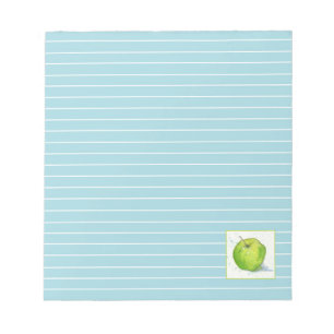 Golden Delicious Green Apple Waterverf Blue Lined Notitieblok