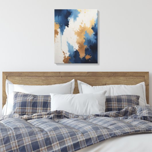 Golden Depths Premium Wrapped Canvas Afdruk (Insitu (Slaapkamer))