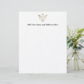 Golden Descent van het Heilige Geest Symbool Briefhoofd Sjabloon (Staand voorkant)