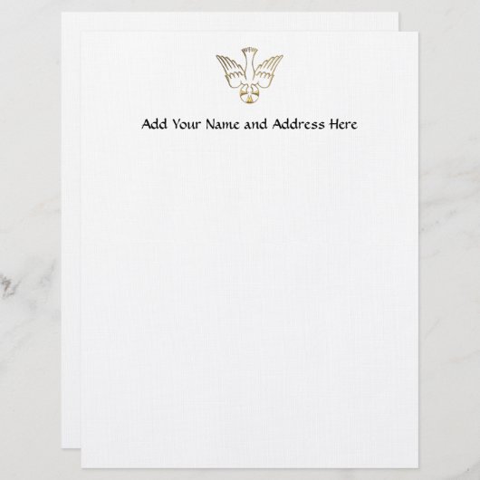 Golden Descent van het Heilige Geest Symbool Briefhoofd Sjabloon (Voorkant / Achterkant)