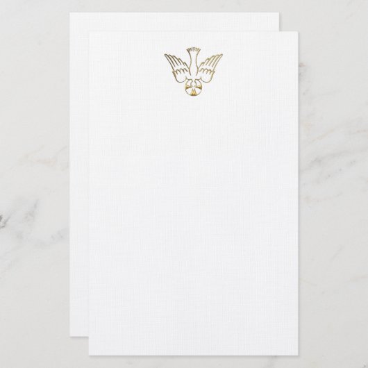 Golden Descent van het Heilige Geest Symbool Briefpapier (Voorkant / Achterkant)