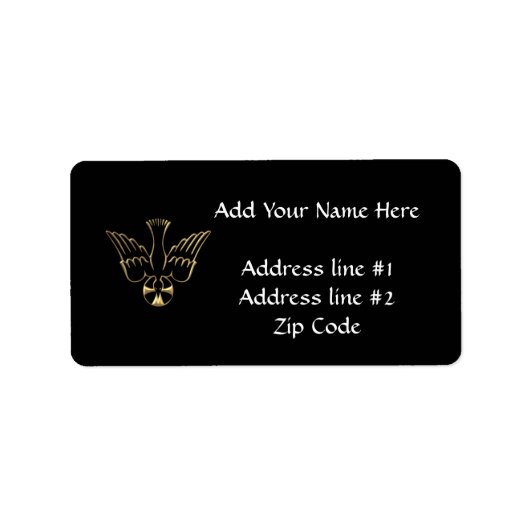 Golden Descent van het Heilige Geest Symbool Etiket (Voorkant)