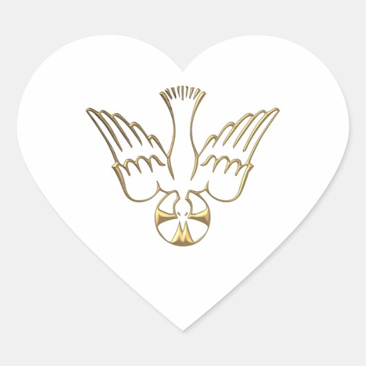 Golden Descent van het Heilige Geest Symbool Hart Sticker (Voorkant)