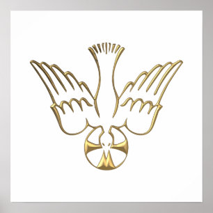 Golden Descent van het Heilige Geest Symbool Poster