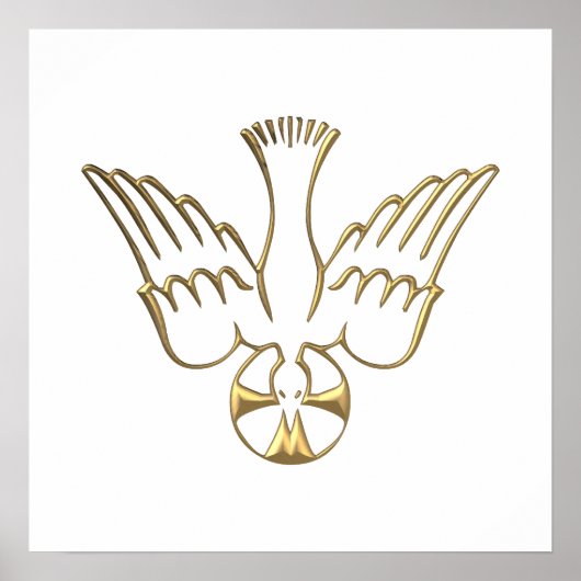 Golden Descent van het Heilige Geest Symbool Poster (Voorkant)