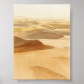 Golden Desert Dunes Watercolor Poster (Voorkant)