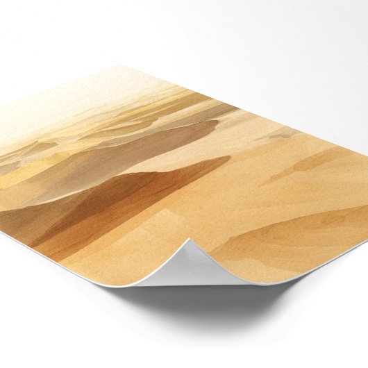 Golden Desert Dunes Watercolor Poster (Hoek)