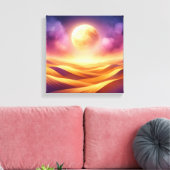 Golden Desert Moonlight – Back to School Art Canvas Afdruk (Insitu (Woonkamer))