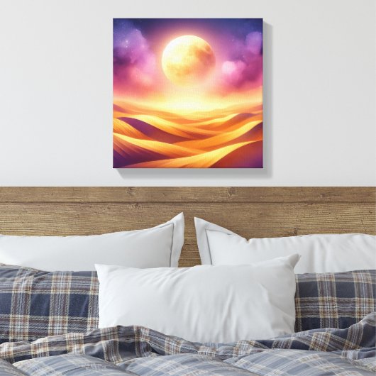 Golden Desert Moonlight – Back to School Art Canvas Afdruk (Insitu (Slaapkamer))