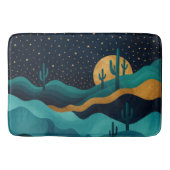 Golden Desert Nightscape - Abstracte Cactus kunst Badmat (Voorkant)