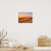 Golden Desert Sand Dunes Sunset Horizon Poster (Keuken)