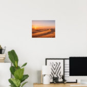 Golden Desert Sand Dunes Sunset Horizon Poster (Thuiskantoor)
