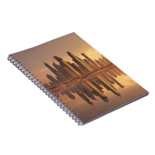 Golden Desert Skyline Reflection Notebook Notitieboek (Rechterzijde)