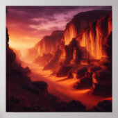 Golden Desert Touching Silent Canyon at Twilight Poster (Voorkant)