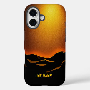 Golden Desert Waves bij zonsondergang iPhone 16 Hoesje
