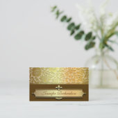 Golden Design Elegant Bloemen visitekaartje (Staand voorkant)