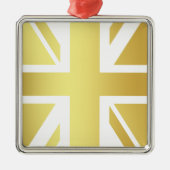 Golden Design Union Jack British Flag Metalen Ornament (Voorkant)