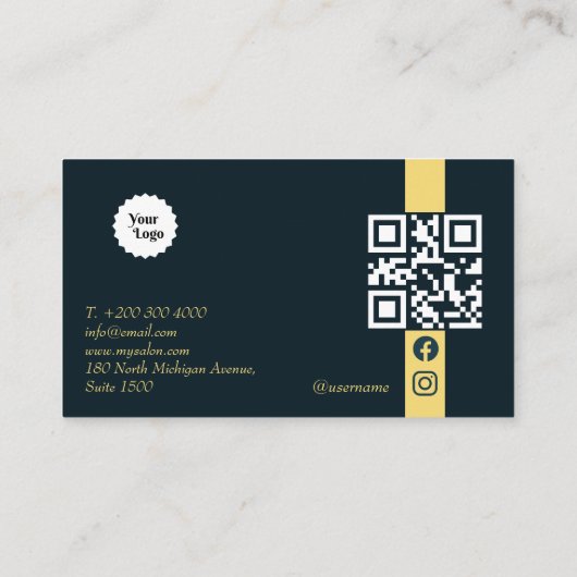 Golden Details Esthetisch QR Code Social Media Visitekaartje (Achterkant)