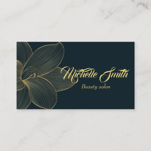 Golden Details Esthetisch QR Code Social Media Visitekaartje (Voorkant)