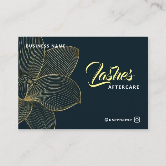 Golden Details Lash Client na zorginstructie Visitekaartje (Voorkant)