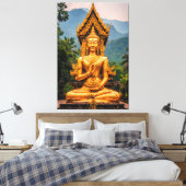 Golden Dhamma in the Northern Hills Canvas Afdruk (Insitu (Slaapkamer))