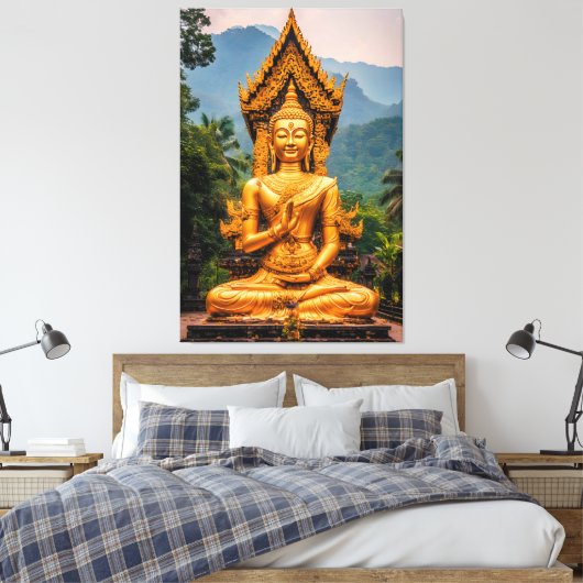 Golden Dhamma in the Northern Hills Canvas Afdruk (Insitu (Slaapkamer))