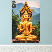 Golden Dhamma in the Northern Hills Canvas Afdruk (Insitu (Houten vloer))