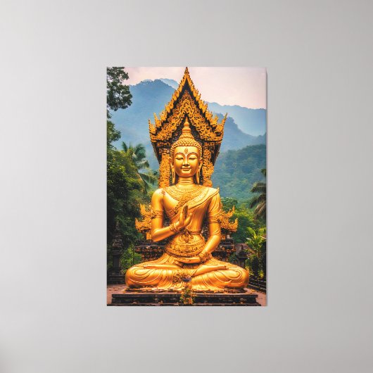 Golden Dhamma in the Northern Hills Canvas Afdruk (Voorkant)