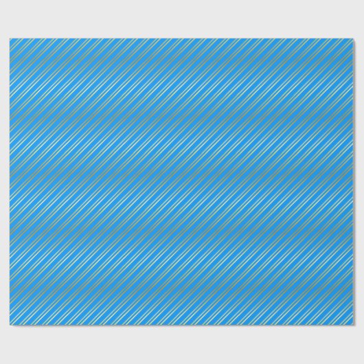 Golden Diagonal Stripes op blauw of uw eigen kleur Cadeaupapier (Vlak)