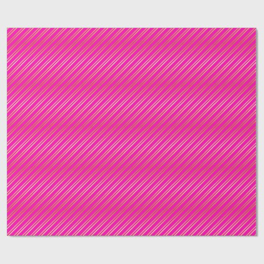 Golden diagonale strepen op roze of in uw eigen kl cadeaupapier (Vlak)