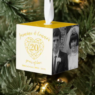 Golden diamanthart 20e Jubileum foto Decoratie