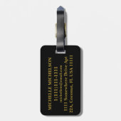 Golden Diamond Dot Monogrammed Bagagelabel (Achterkant verticaal)