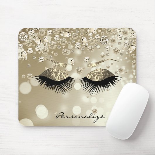 Golden Diamond en Gold Glitter Eyes Muismat (Met muis)