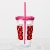 Golden Diamond Tufted Leather Custom Text Name Red Acryl Drinkbeker (Rechts)