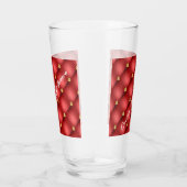 Golden Diamond Tufted Leather Custom Text Name Red Glas (Rechts)