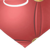 Golden Diamond Tufted Leather Custom Text Name Red Korte Tafelloper (Hoek)