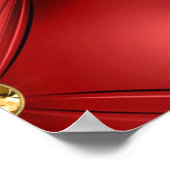 Golden Diamond Tufted Leather Custom Text Name Red Poster (Hoek)