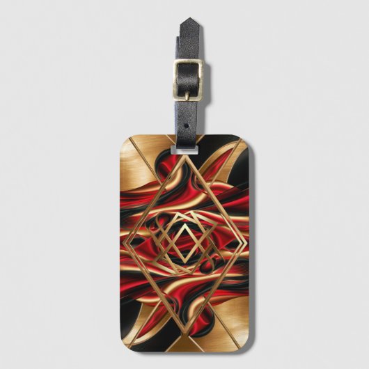 Golden Diamond Waves Bagagelabel (Voorkant (verticaal))