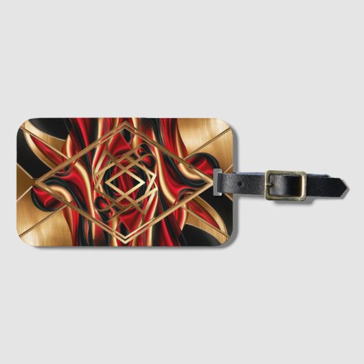 Golden Diamond Waves Bagagelabel (Voorkant (horizontaal))