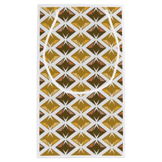 Golden Diamonds Pattern Graphical Klein Cadeauzakje (Achterkant)