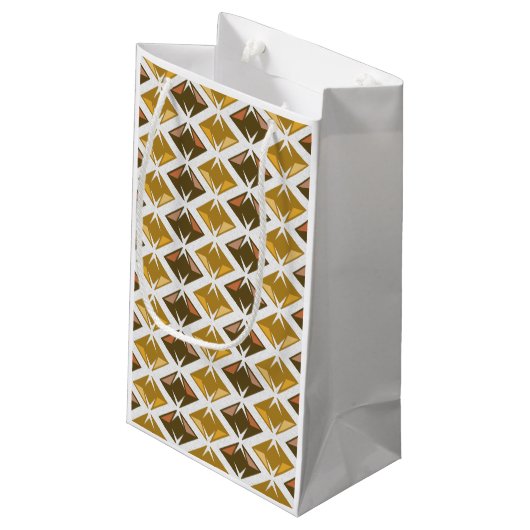Golden Diamonds Pattern Graphical Klein Cadeauzakje (Achterkant Gekanteld)