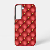 Golden Diamonds Tufted Leather Gemstone Red Samsung Galaxy Hoesje (Achterkant)