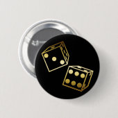 GOLDEN DICE RONDE BUTTON 5,7 CM (Voorkant /achterkant)