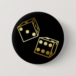 GOLDEN DICE RONDE BUTTON 5,7 CM