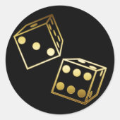 GOLDEN DICE RONDE STICKER (Voorkant)